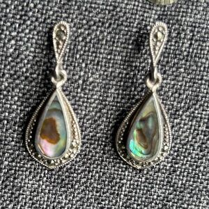 silver abalone earrings